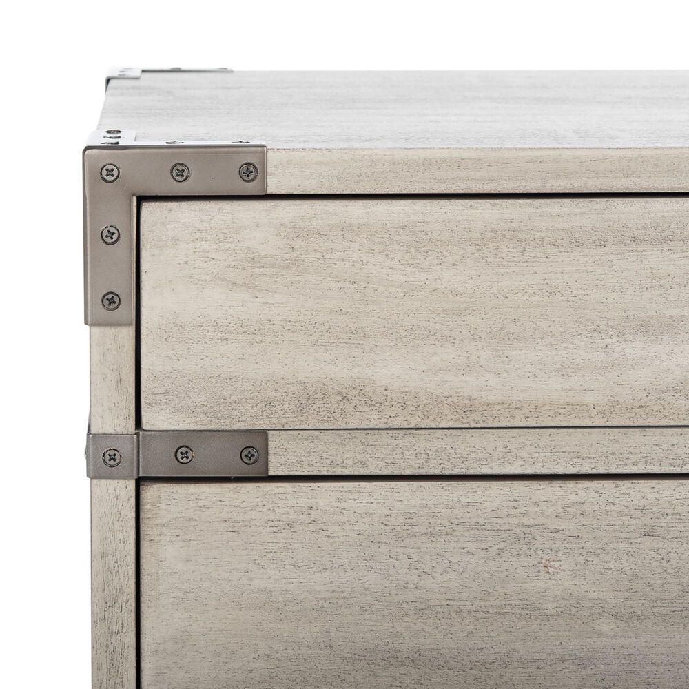 Safavieh Perri 3 Drawer Nightstand in Light Gray, , large