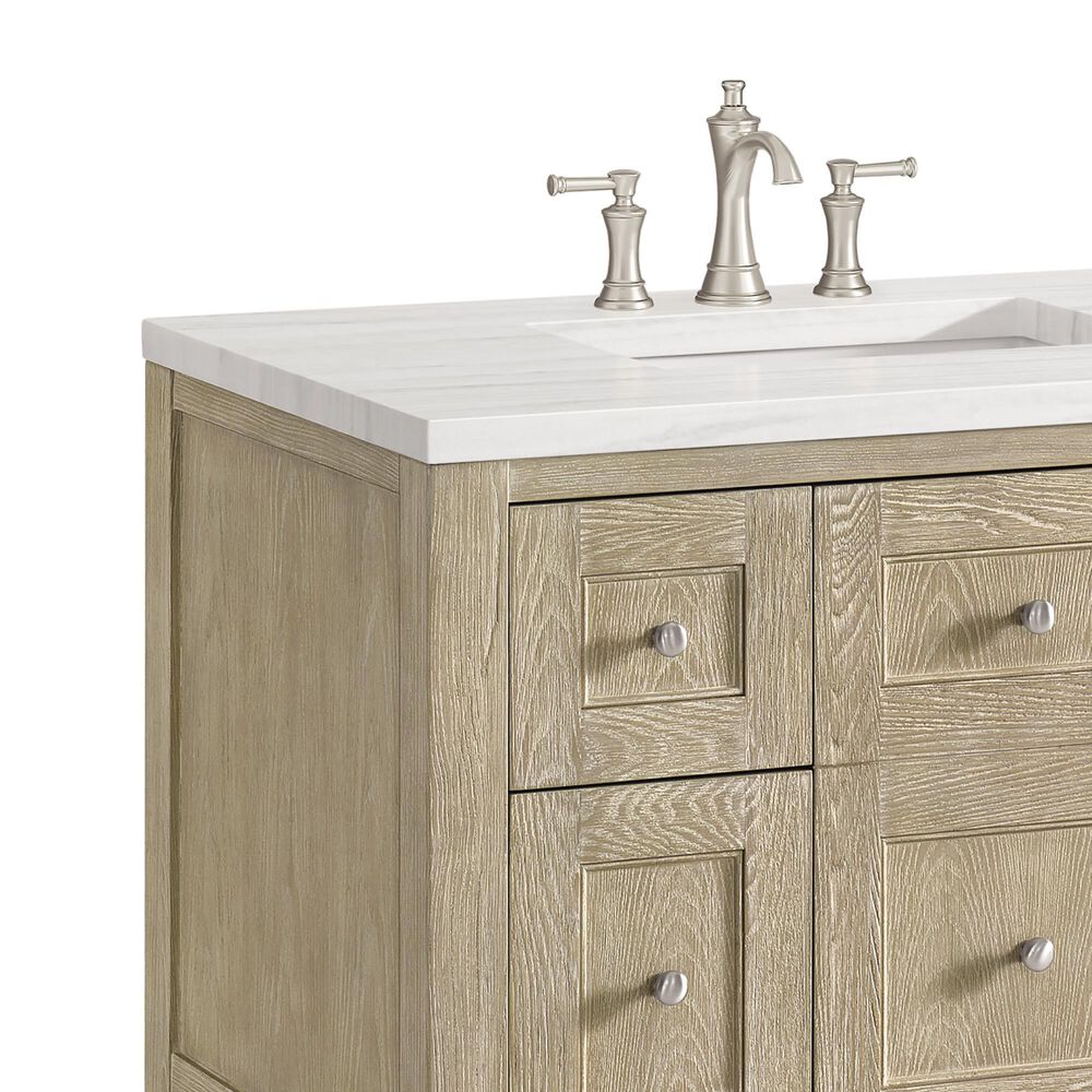 James Martin Breckenridge 36&quot; Single Vanity in Whitewashed Oak with 3 cm Arctic Fall Solid Surface Top, , large