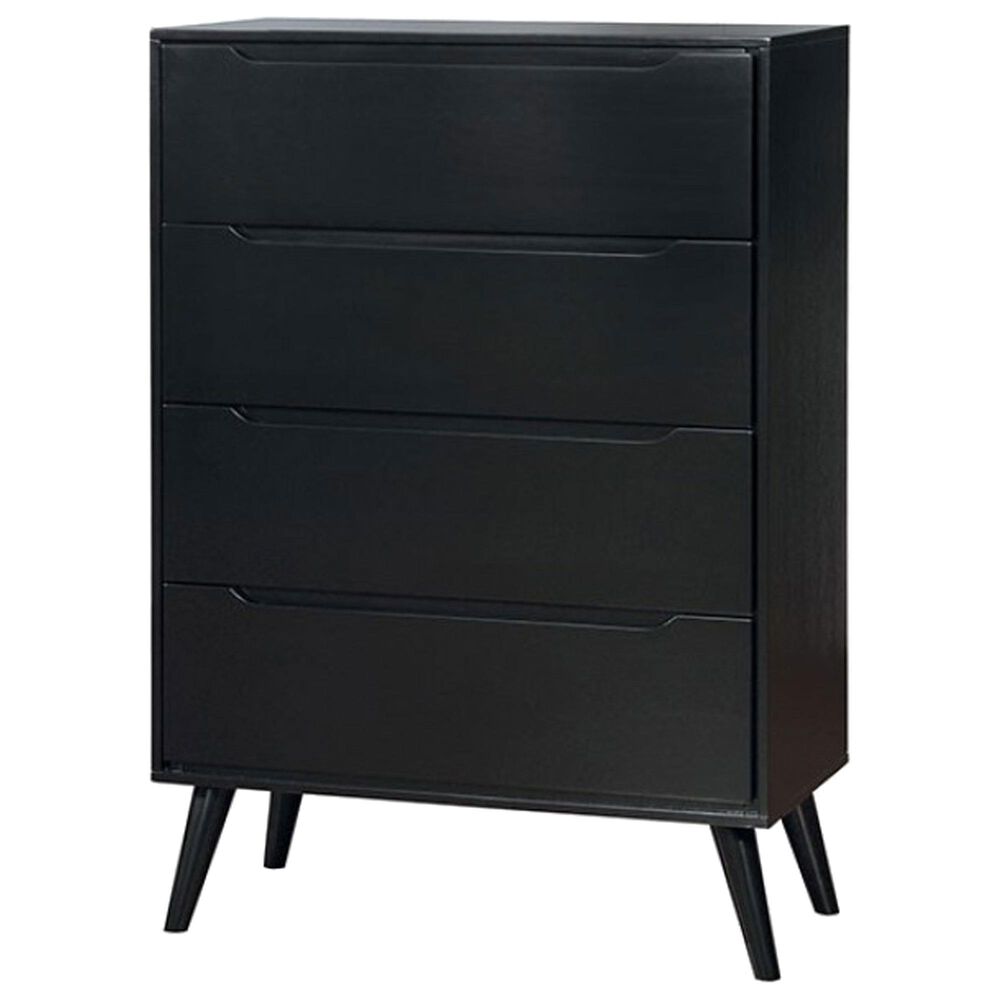 Furniture of America Lennart 4-Drawer Chest in Black, , large