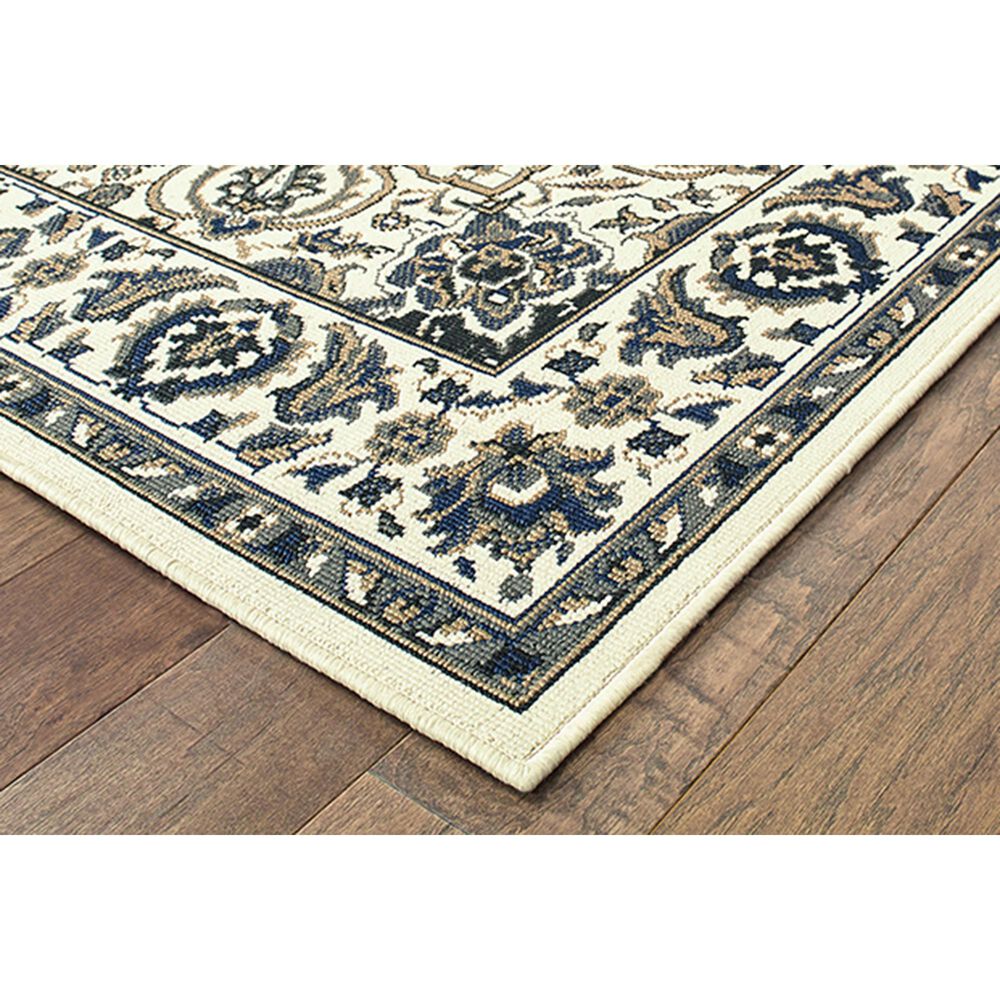 Oriental Weavers Marina 1248W 3&#39;7&quot; x 5&#39;6&quot; Ivory and Navy Area Rug, , large
