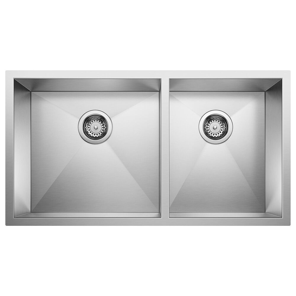 Blanco Precision 33" R0 1-3/4 Double Bowl Kitchen Sink in Satin Polished, , large