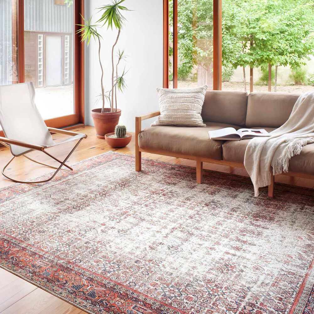 Loloi II Layla LAY-12 9&#39; x 12&#39; Ivory/Brick Area Rug, , large