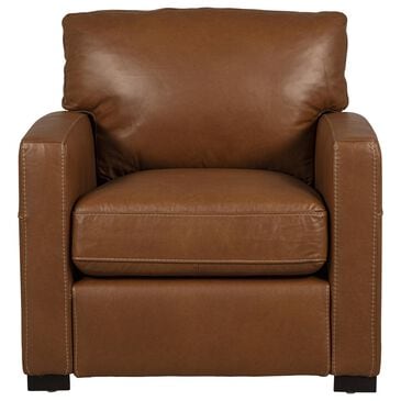 Bassett Wilson Leather Accent Chair in Pecan, , large