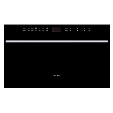 Wolf 30" M Series Contemporary Drop-Down Door Microwave Oven in Black, , large