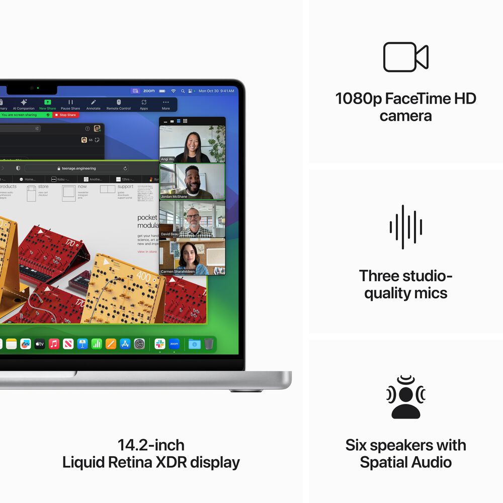 Apple 14-inch MacBook Pro: Apple M3 Max chip with 14 core CPU and 30 core GPU, 1TB SSD - Silver &#40;Latest Model&#41;, , large