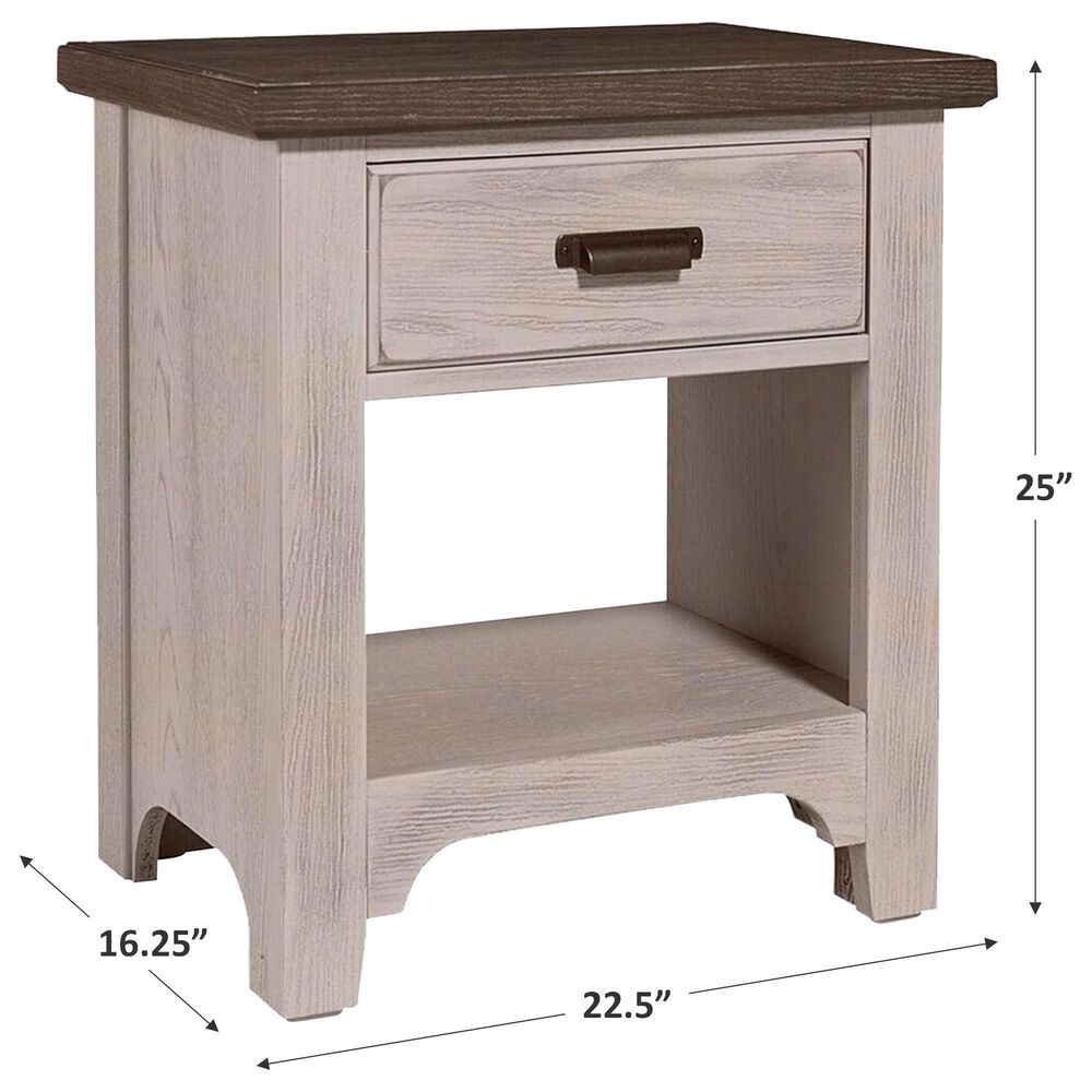 Viceray Collections Bungalow Home 1 Drawer Nightstand in Dover Grey and Folkstone, , large