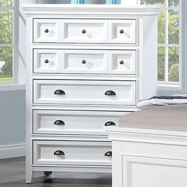 Furniture of America Castile 5-Drawer Chest in White, , large