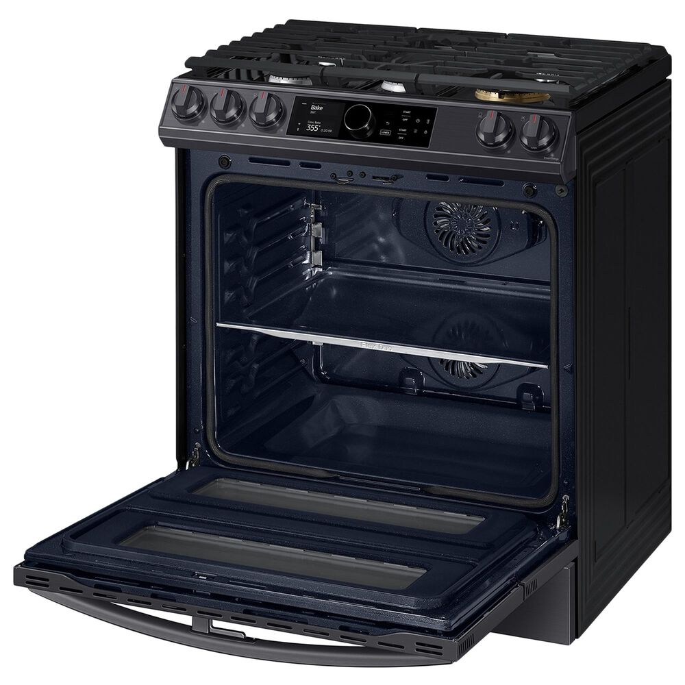 Samsung 6.3 Cu. Ft. Slide-In Dual Fuel Range with Smart Dial in Black Stainless Steel, , large