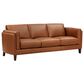 Leather Uph Pacer Stationary Sofa in Nutmeg Brown, , large