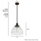 Hunter Cypress Grove 13" 1-Light Pendant in Onyx Bengal, , large