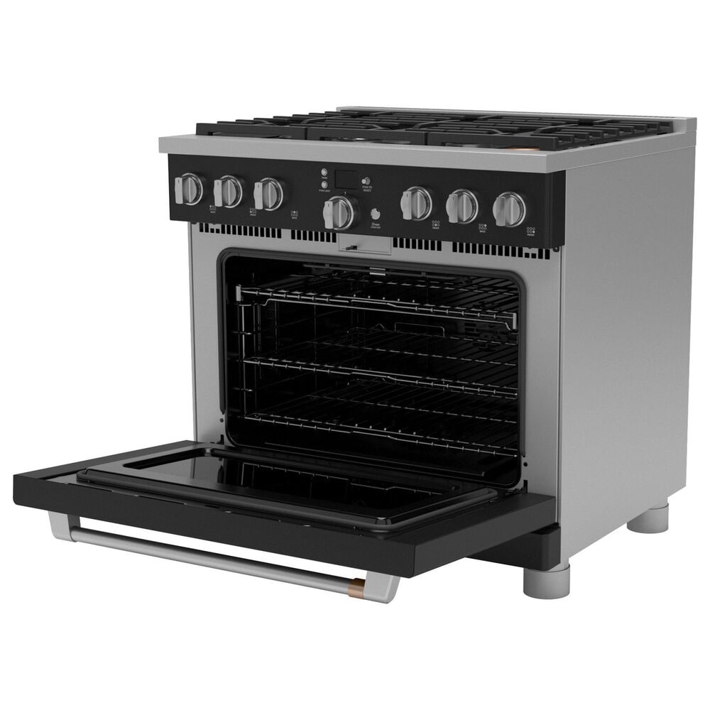 Cafe 6.2 Cu. Ft. Freestanding Natural Gas Range in Matte Black and Brushed Stainless, , large