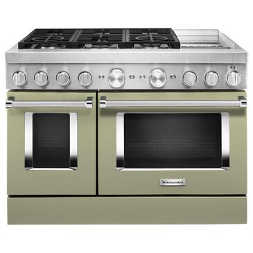 KitchenAid 6.3 Cu. Ft. Freestanding Double Oven Dual Fuel Range with True Convection in Avocado Cream, , large