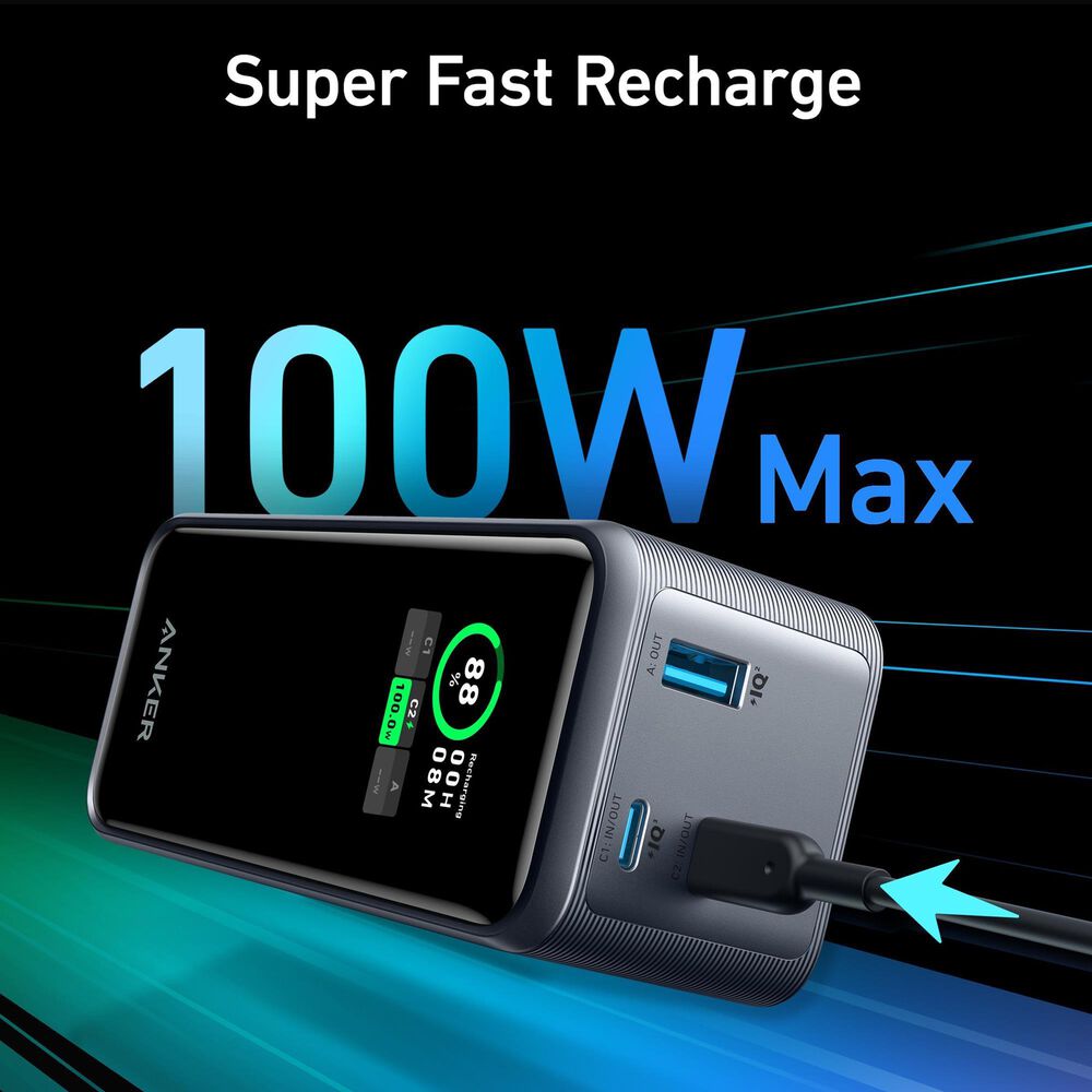 Anker Multi Device 20000mAh Fast Charging Power Bank in Black, , large