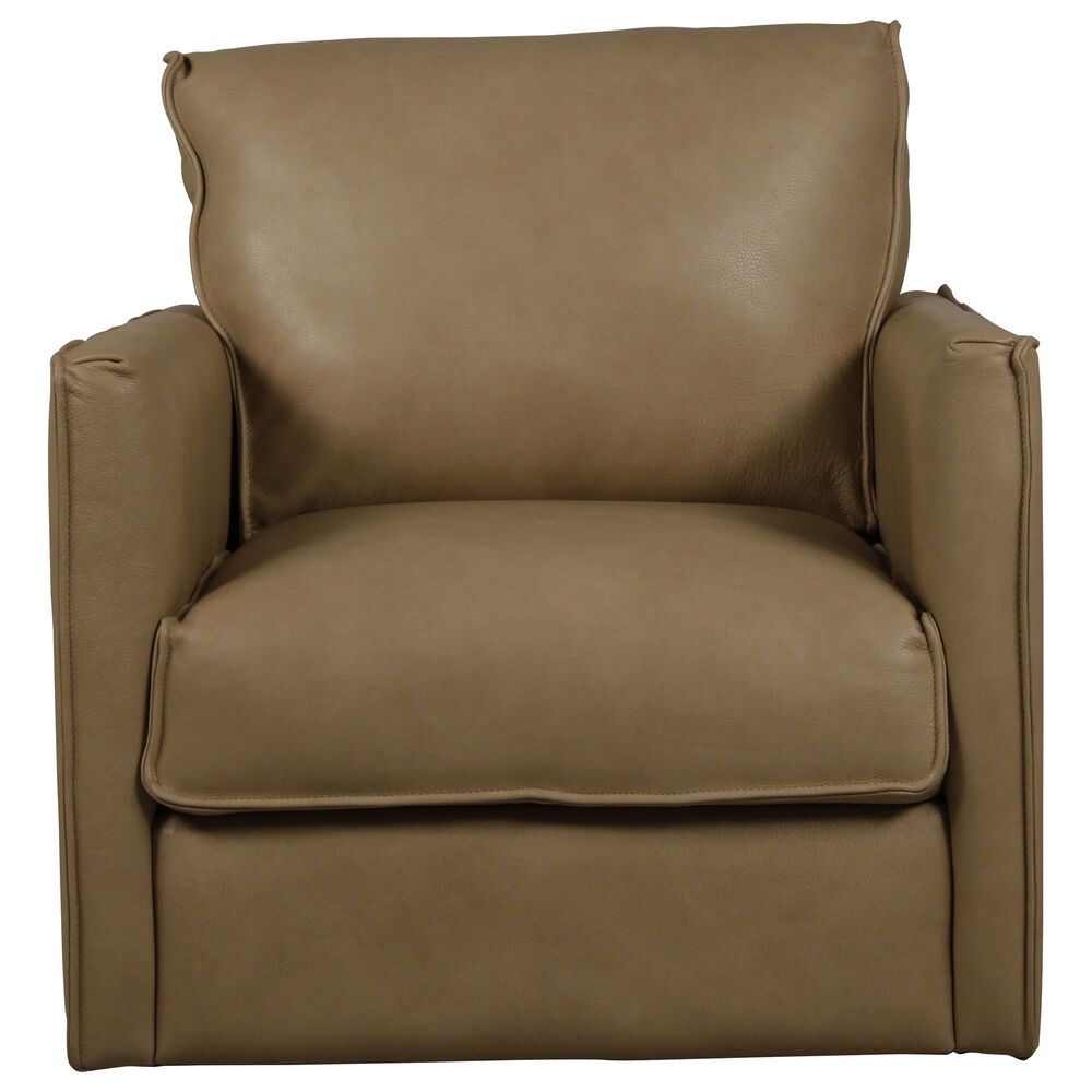 Softline Leather Swivel Chair in Dutton Khaki, , large