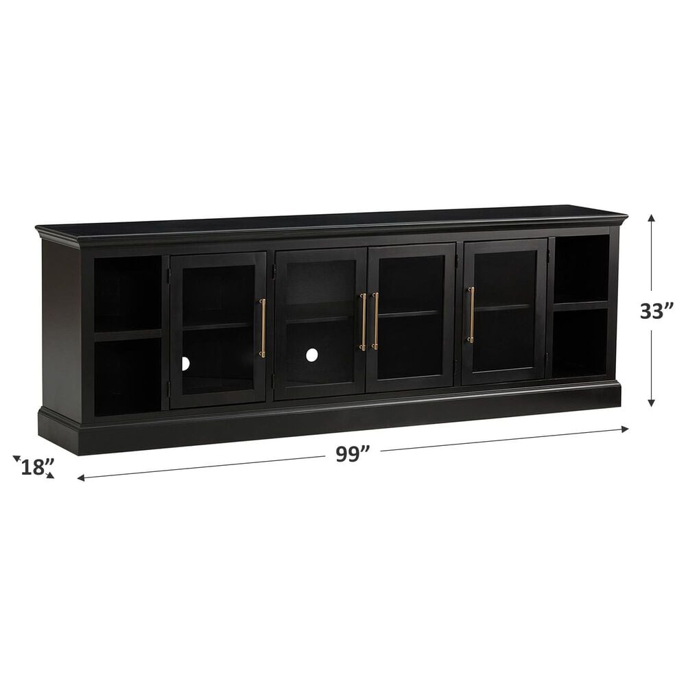 Riva Ridge Byron 98&quot; TV Console with 4 Doors in Black, , large