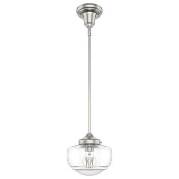 Hunter Saddle Creek 1-Light Mini Pendant with Clear Seeded Glass in Brushed Nickel, , large