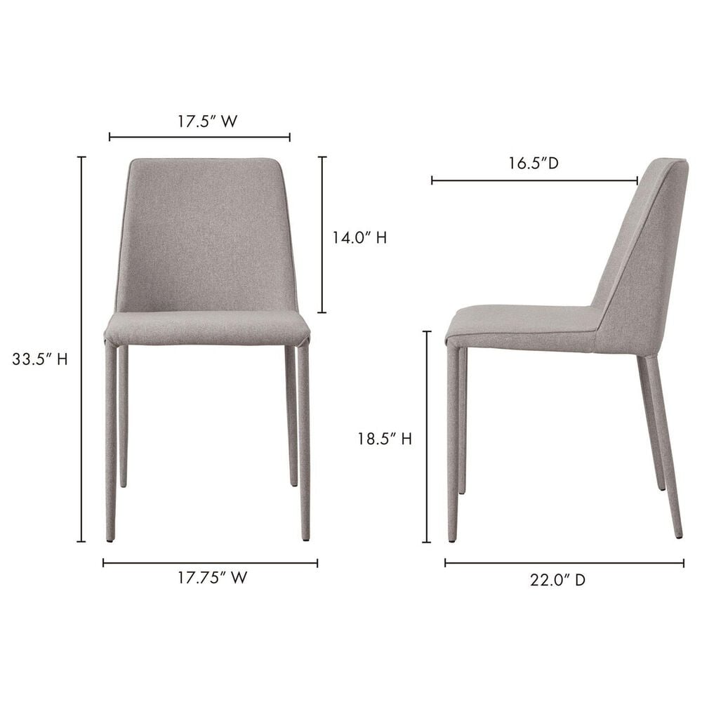 Moe&#39;s Home Collection Nora Side Chair in Light Grey, , large