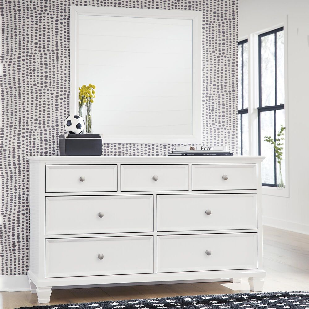 Signature Design by Ashley Fortman Dresser and Mirror in White, , large