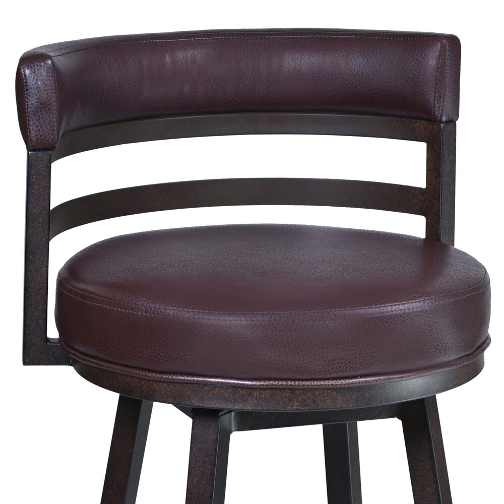 Blue River Titana 30&quot; Swivel Barstool with Brown Cushion in Auburn Bay, , large