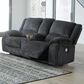 Signature Design by Ashley Draycoll Power Reclining Loveseat with Console in Slate, , large