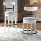 Signature Design by Ashley Valebeck Swivel Bar Stool in Vintage White and Black, , large