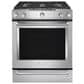 KitchenAid 30 Inch 5 Burner Gas Convection Slide-In Range with Baking Drawer in Stainless Steel, , large