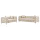 Morden Fort Sofa and Loveseat with Deep Button Tufted Set in Beige Velvet, , large