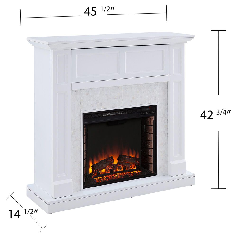 Southern Enterprises Buegan Electric Media Fireplace Console in White, , large