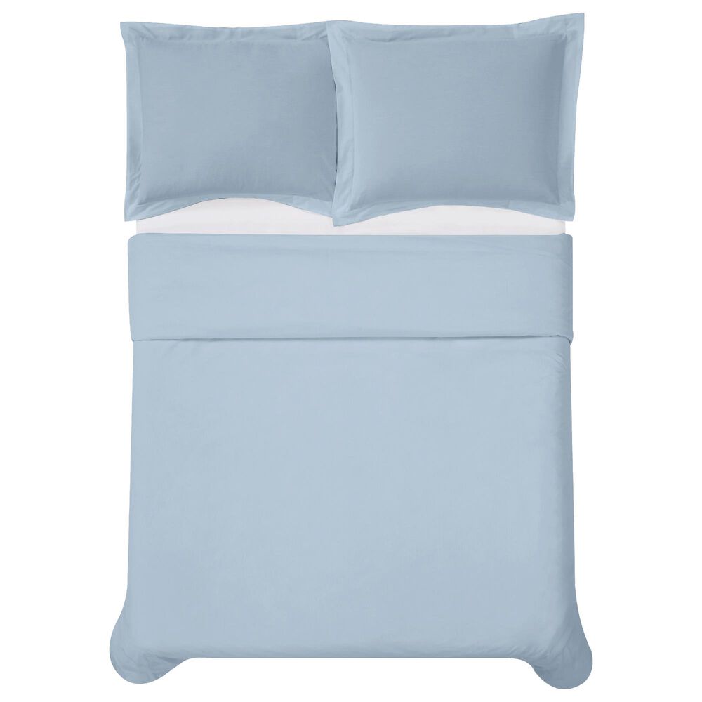 Cannon Solid Percale Grey 2 Piece Twin Duvet Set