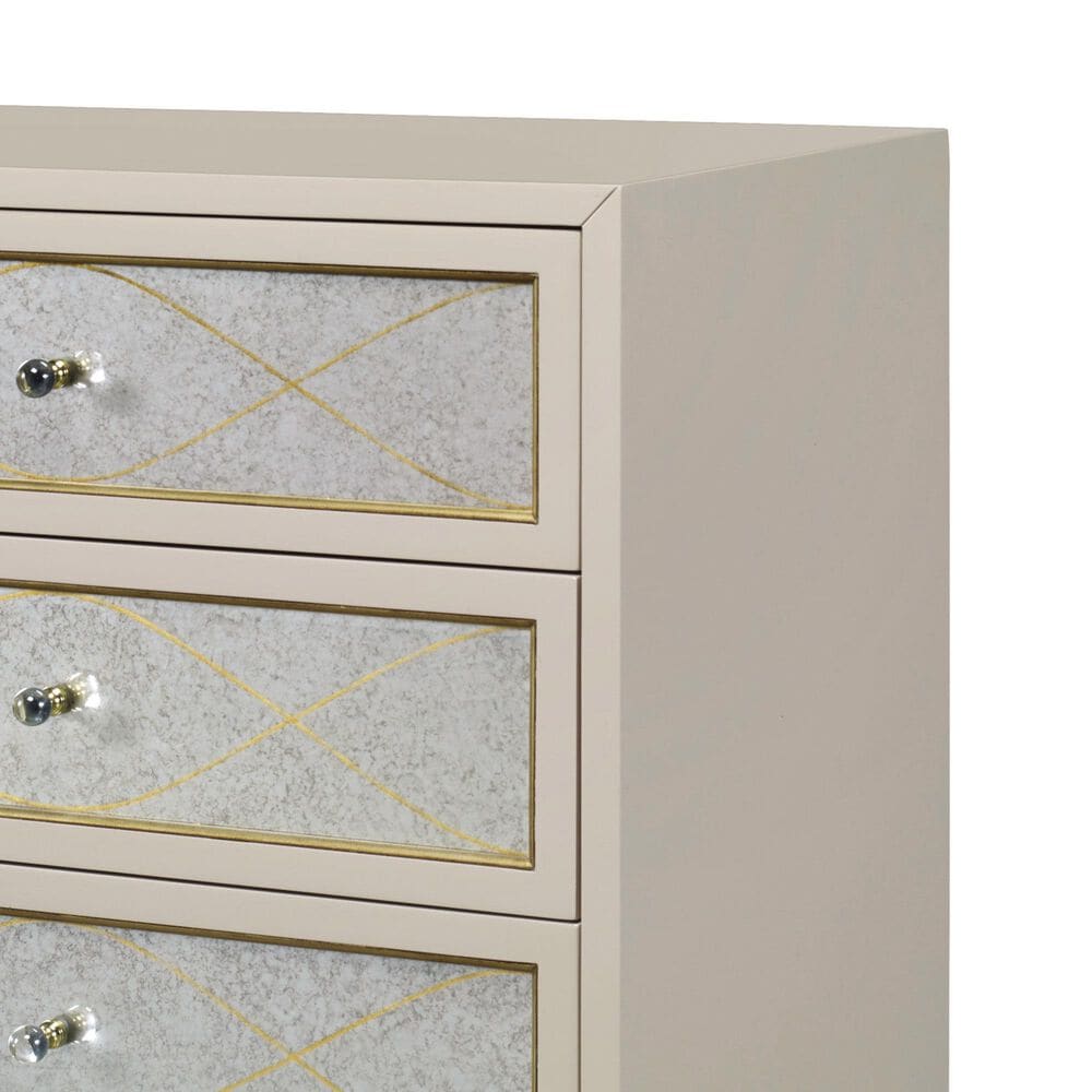 Century Avery 3-Drawer Nightstand in Pale, Neutral and Gold, , large