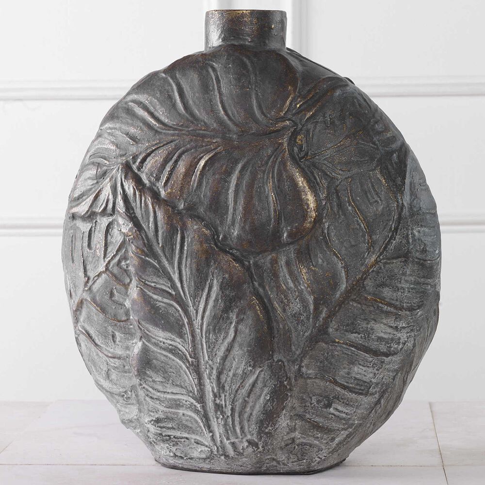 Uttermost Palm Vase in Aged Patina, Gold and Ivory, , large