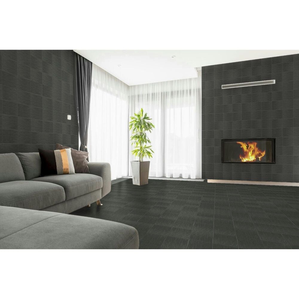 Emser Passion Nero 9&quot; x 9&quot; Matte Porcelain Tile, , large