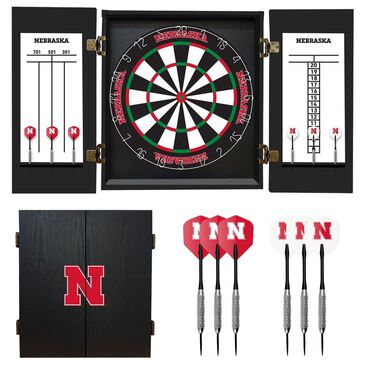 Imperial International NCAA University of Nebraska Bristle Dart Cabinet Set in Charcoal, , large