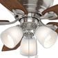 Hunter Durant Low Profile 44" Ceiling Fan with Lights in Brushed Nickel and Walnut, , large