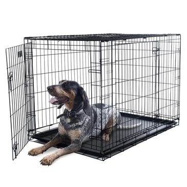 Timberlake X-Large 2-Door Foldable Dog Crate Cage in Black, , large