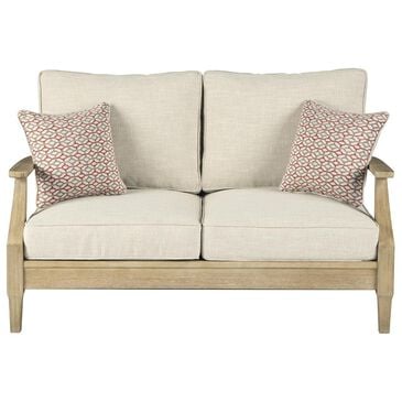 Signature Design by Ashley Clare View Loveseat with Beige Cushion in Antique Teak, , large