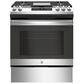 GE Appliances 30" Slide-In Front Control Gas Range in Stainless, , large