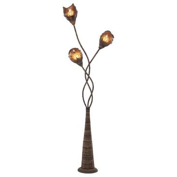 Maple and Jade Dried Plant Floor Lamp in Brown, , large