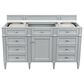 James Martin Brittany 60" Single Bathroom Vanity in Urban Gray with 3 cm Charcoal Soapstone Quartz Top and Rectangle Sink, , large