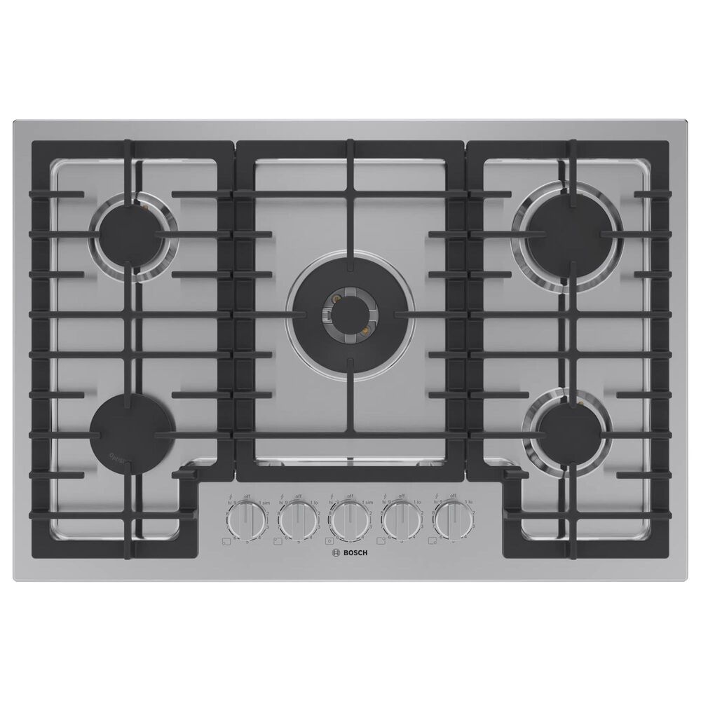 Bosch 800 Series 30" Built-In Gas Cooktop with 5 Burners in Stainless Steel, , large