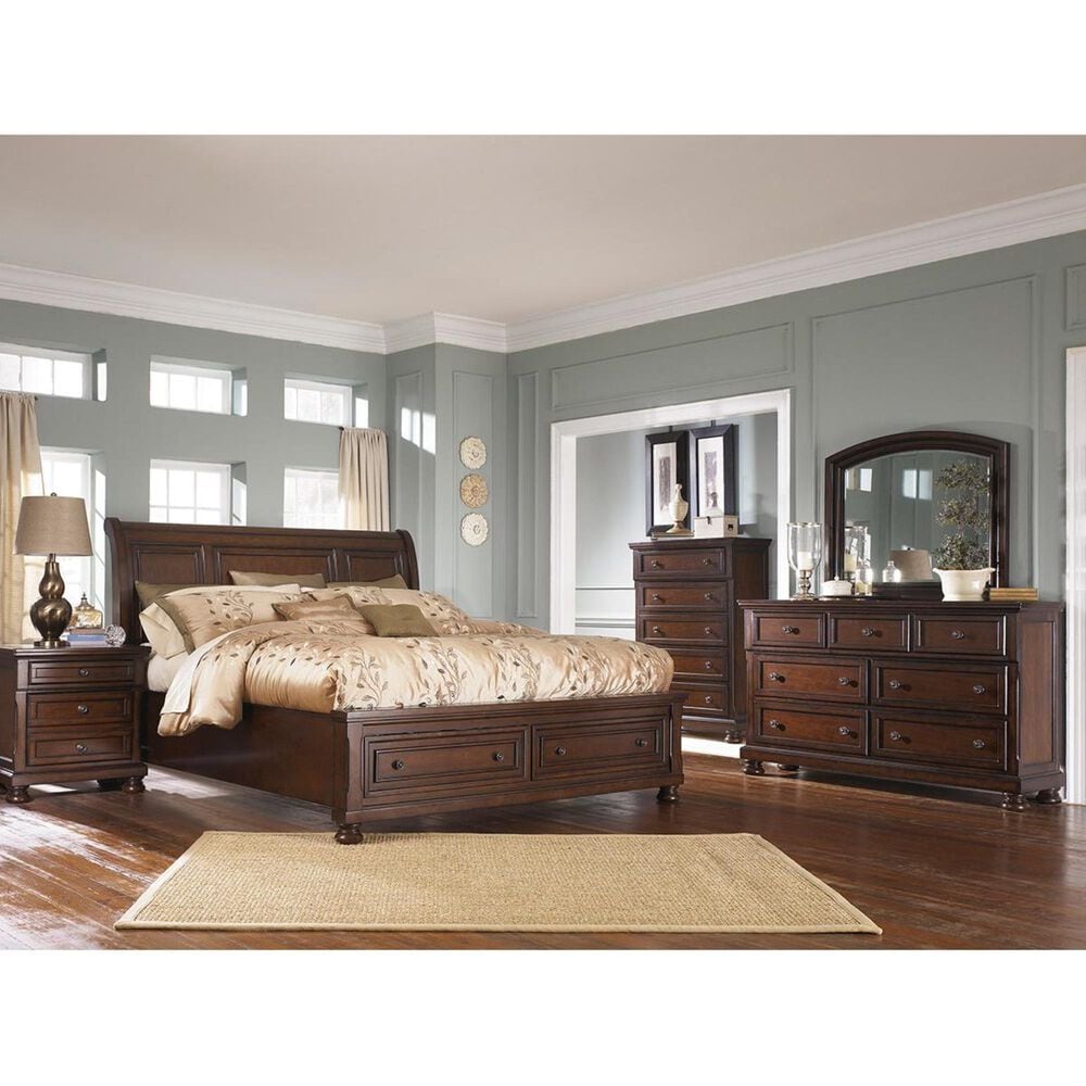 Millennium Porter California King Storage Sleigh Bed in Rustic Brown, , large
