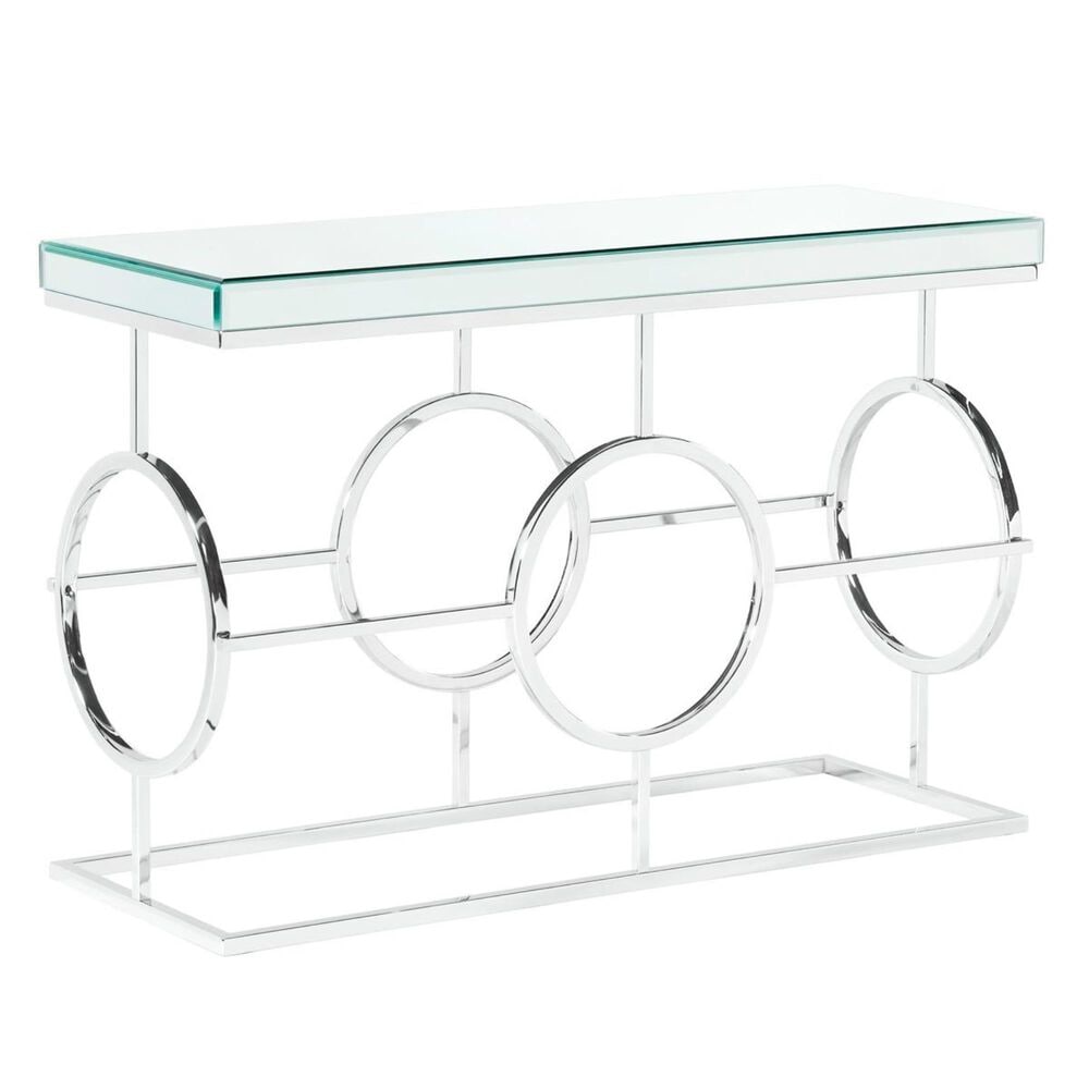 Mayberry Hill Pearl Sofa Table in Mirror and Chrome, , large