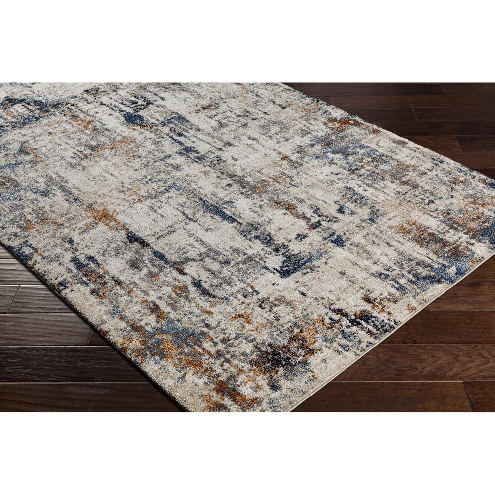 Surya Tuscany TUS-2327 4&#39;3&quot; x 5&#39;7&quot; Gray, Blue and Camel Area Rug, , large