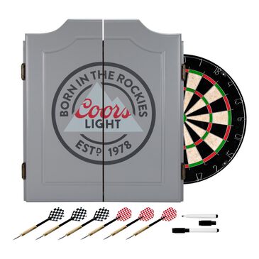 Timberlake Officially Licensed Coors Light Logo Dartboard Cabinet Set in Grey, , large