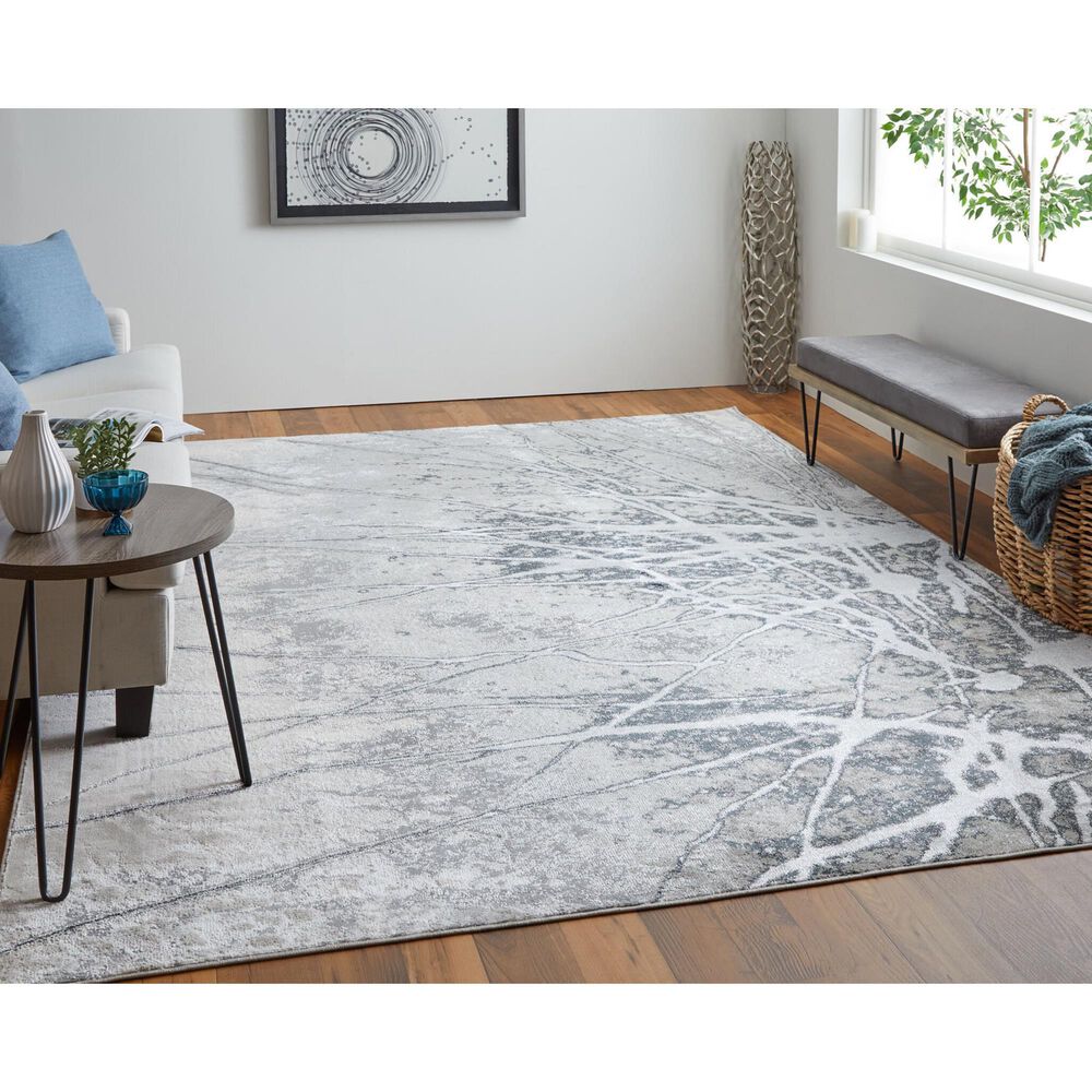 Feizy Rugs Astra 9&#39;2&quot; x 12&#39; Gray and Silver Area Rug, , large