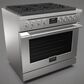 Fulgor Milano Accento 5.7 Cu. Ft. 36" Professional All Gas Range in Stainless Steel, , large