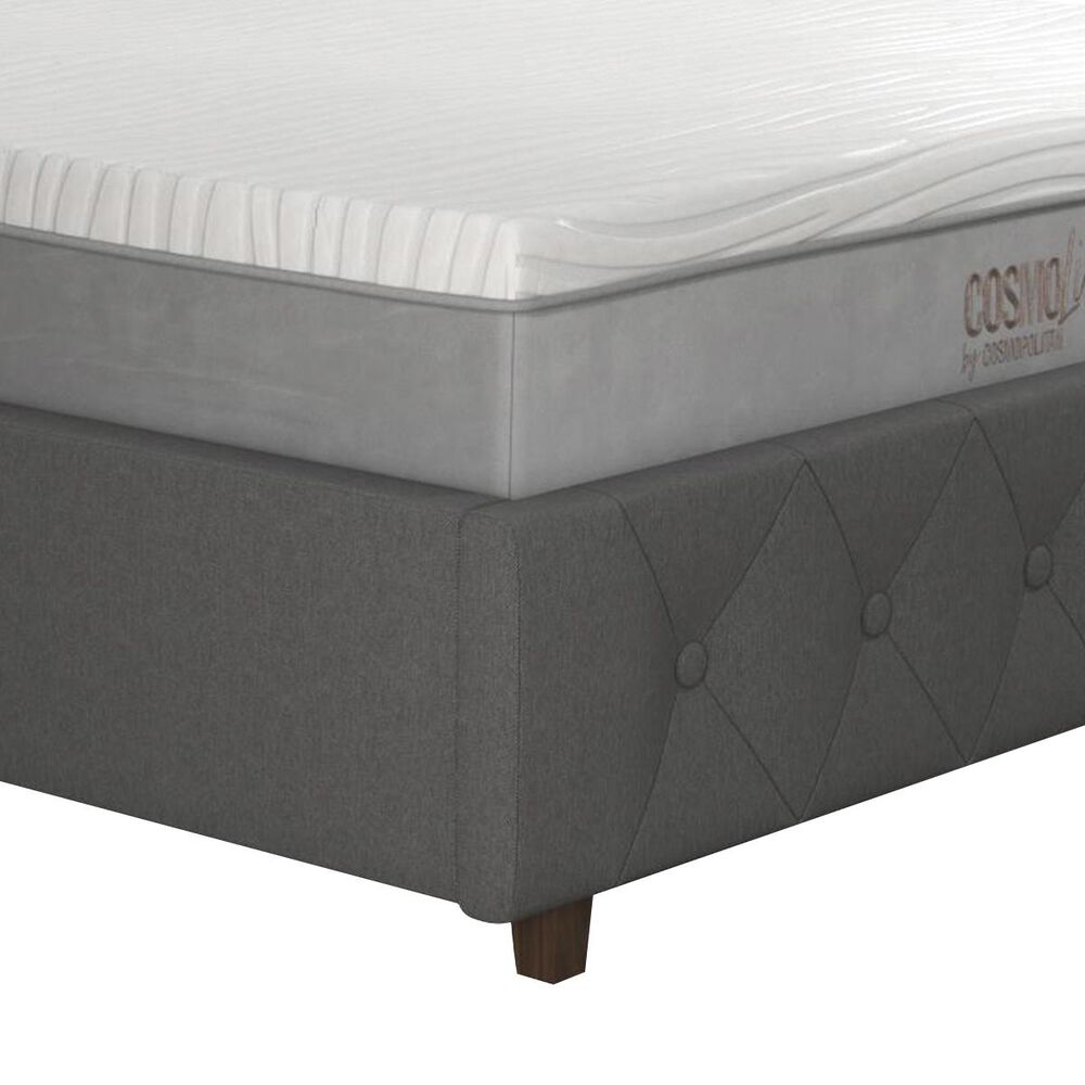 CosmoLiving by Cosmopolitan Mercer Queen Upholstered Bed in Light Grey