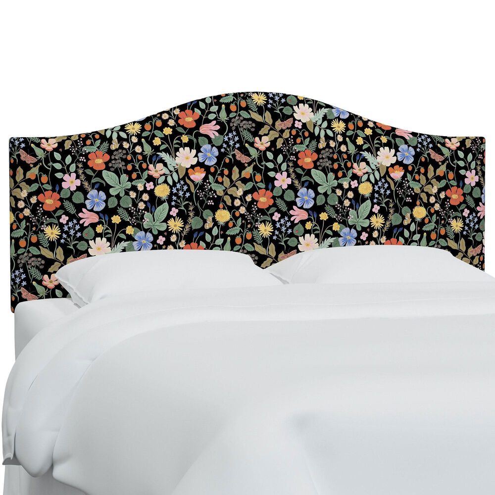 Rifle Paper Co Crafted by Cloth and Company Mayfair Twin Headboard in Aviary Black/Cream, , large