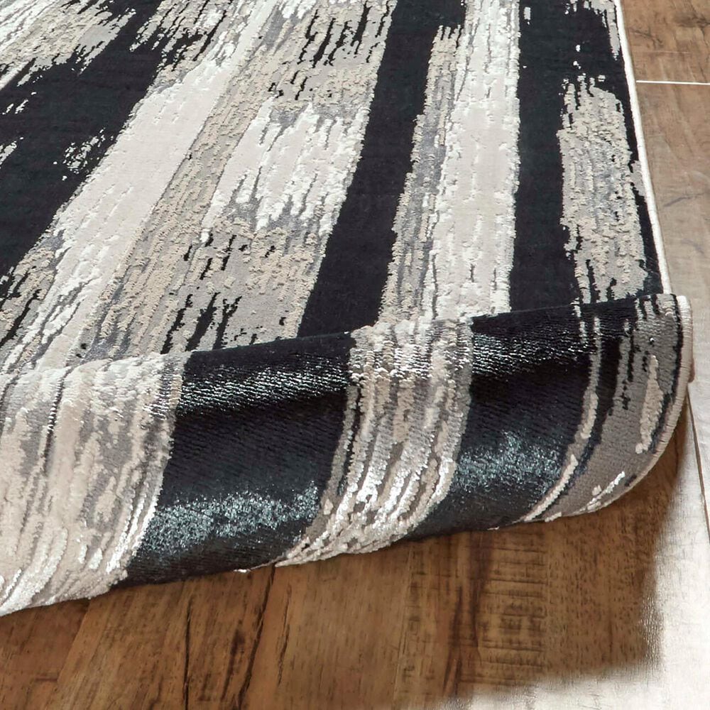 Feizy Rugs Micah 2&#39;10&quot; x 7&#39;10&quot; Black and Silver Runner, , large