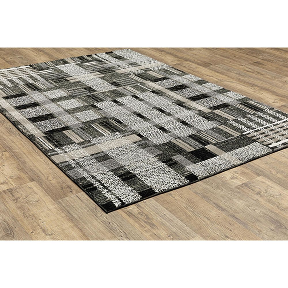 Oriental Weavers Atlas Geometric 752C0 5&#39;3&quot; x 7&#39;3&quot; Black and Gray Area Rug, , large